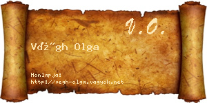 Végh Olga névjegykártya